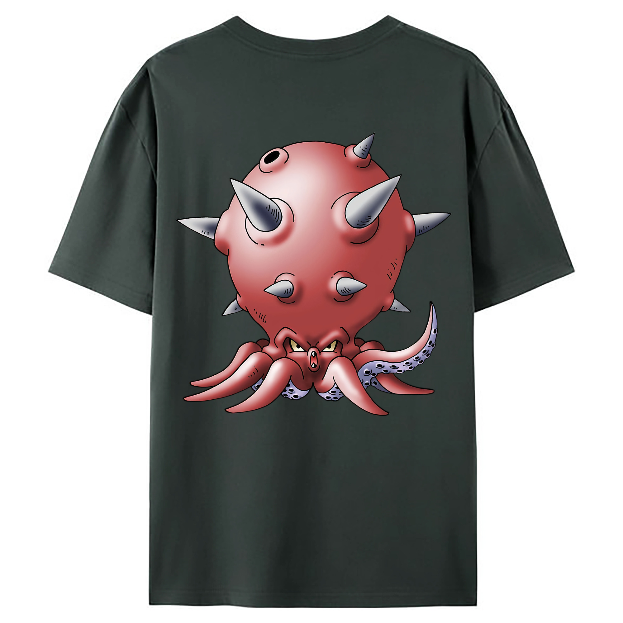 （画像用） ドラゴンクエスト Doragon Kuesuto Dragon Quest 綿100％ メンズ半袖Tシャツ（バックプリント） 通気性